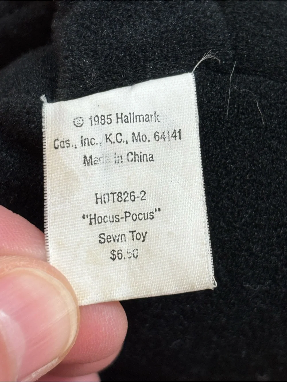 Vintage Hallmark Hocus Pocus Black Orange Cat Plush Decor Halloween 1985